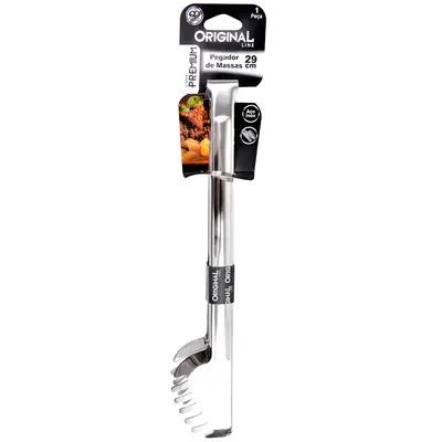 PEGADOR DE MASSAS DE INOX PREMIUM CABO LONGO 29X5CM