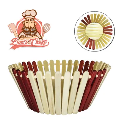 CESTA DE BAMBU PALITO REDONDA 10X14,5X2,5CMØ