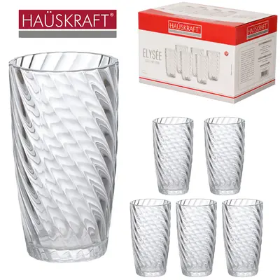 JOGO DE COPO DE VIDRO LONG DRINK ELYSEE HAUSKRAFT COM 6 PECAS 400ML