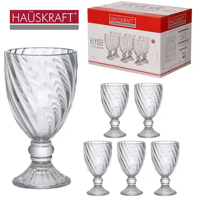 JOGO DE TACA DE VIDRO PARA AGUA / VINHO ELYSEE HAUSKRAFT COM 6 PECAS 325ML