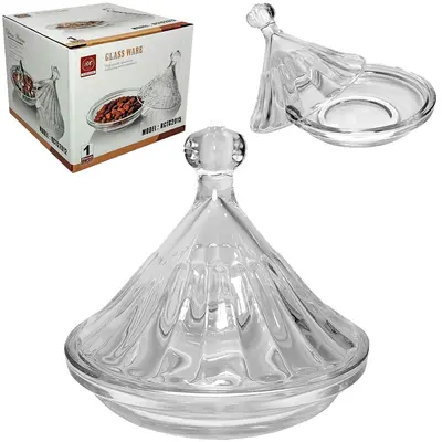 ACUCAREIRO / PORTA CONDIMENTO DE VIDRO COM TAMPA 12X13CM DE Ø
