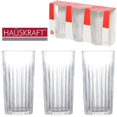 JOGO DE COPO DE VIDRO LONGO NORA HAUSKRAFT COM 3 PECAS 265ML