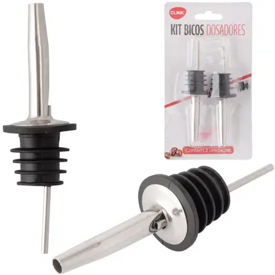 BICO DOSADOR DE INOX COM 2 PECAS 10,5CM