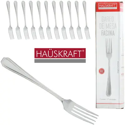 GARFO DE MESA DE INOX FACINA HAUSKRAFT COM 12 PECAS 21CM