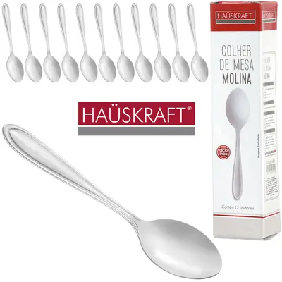 COLHER DE MESA DE INOX MOLINA HAUSKRAFT COM 12 PECAS 19CM