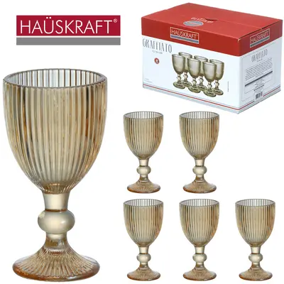 JOGO DE TACA DE VIDRO PARA LICOR / SHOT GRAFFIATO AMBAR HAUSKRAFT COM 6 PECAS 60ML