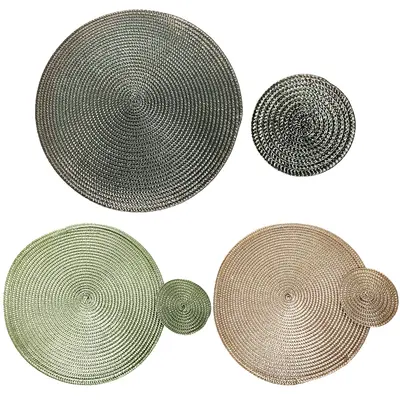 TOALHA LUGAR AMERICANO REDONDA COM PORTA COPO DE PLASTICO 30 / 10CM DE Ø