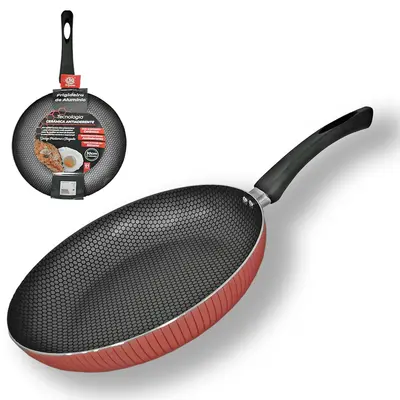 FRIGIDEIRA REVESTIDA CERAMICA ANTIADERENTE COLMEIA CABO EMBORRACHADO 30CM DE Ø