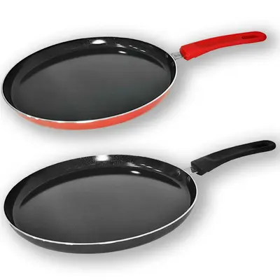 FRIGIDEIRA PANQUEQUEIRA / TAPIOQUEIRA REVESTIDA CERAMICA ANTIADERENTE CABO EMBORRACHADO 24CM DE Ø