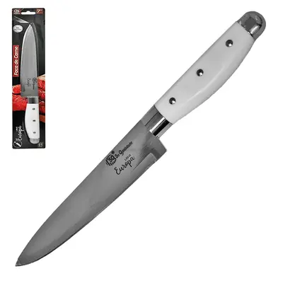 FACA DE CARNE / PEIXEIRA DE INOX 7'' CABO PLASTICO BRANCO EUROPA