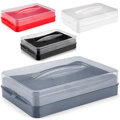 PORTA FRIOS DE PLASTICO DUPLO RETANGULAR COM TAMPA ACRILICO 28X19X7CM