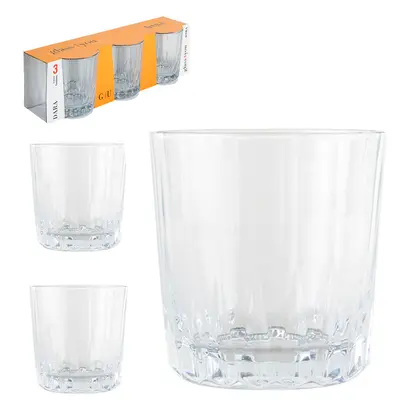 JOGO DE COPO DE VIDRO WHISKY DARA COM 3 PECAS 300ML