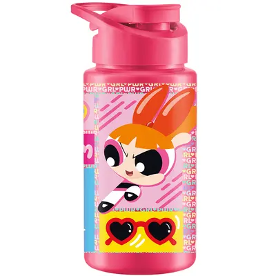 GARRAFA SQUEEZE DE PLASTICO PET SPORT FLORZINHA ROSA WARNER COM TAMPA + ALCA 500ML