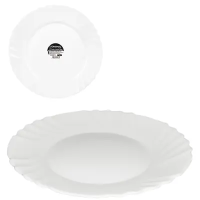 PRATO DE VIDRO REDONDO PARA SOBREMESA PRIMAVERA OPAL BRANCO 20,3CM DE Ø