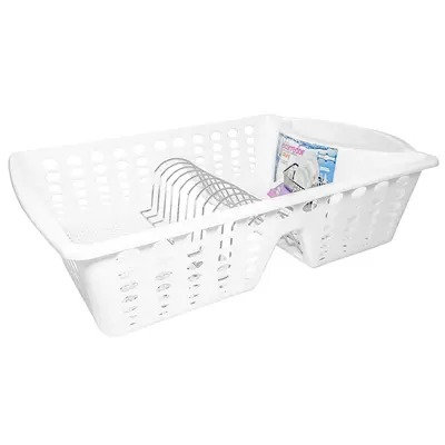 ESCORREDOR SECADOR DE PRATOS DE PLASTICO LUXURY BRANCO 53,5X36X12CM