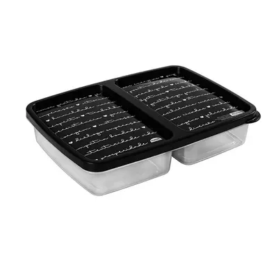PORTA FRIOS DE PLASTICO DUPLO RETANGULAR COM TAMPA 1,1 LTS 24X17,5X5CM