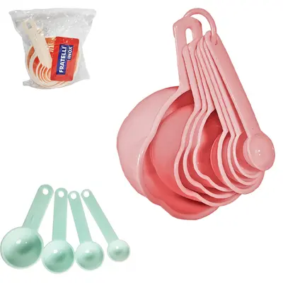 CONJUNTO DE COLHER MEDIDORA DE PLASTICO COM 8 PECAS