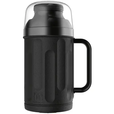 GARRAFA TERMICA COM AMPOLA DE VIDRO PERSONAL PRETA 500ML