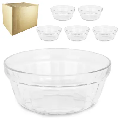 JOGO DE TIGELA DE VIDRO REDONDA JADE COM 6 PECAS 750ML 15CM DE Ø