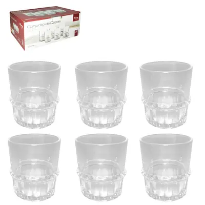 JOGO DE COPO DE VIDRO WHISKY SUBLIME COM 6 PECAS 320ML