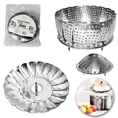 CESTO RETRATIL PARA COZIMENTO A VAPOR DE INOX 23CM DE Ø