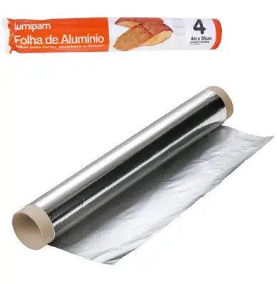 PAPEL FOLHA DE ALUMINIO 4MX30CM