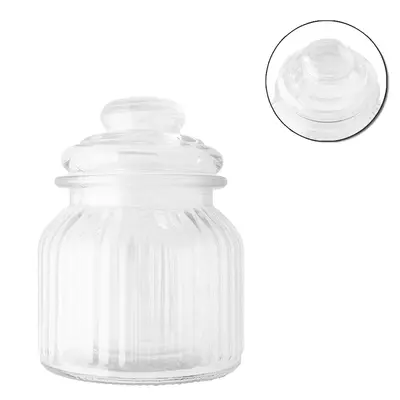 POTE DE VIDRO REDONDO COM TAMPA HERMETICA DE VIDRO FLUX 650ML