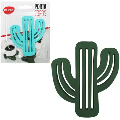 PORTA COPO DE PLASTICO CACTO COLORS 8,9X8CM NA CARTELA
