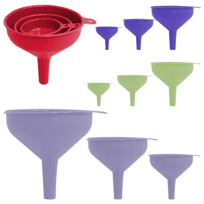 FUNIL DE PLASTICO COLORS COM 3 PECAS