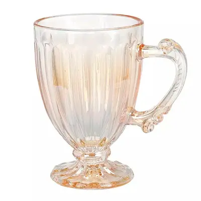 CANECA XICARA DE VIDRO CRISTAL PARA CAFE / CAPPUCCINO NOUVEAU AMBAR 190ML