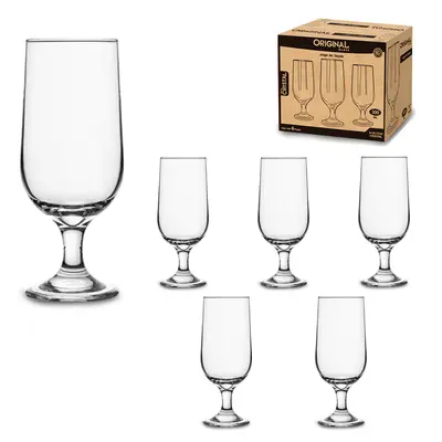 JOGO DE TACA DE VIDRO CRISTAL PARA CERVEJA COM 6 PECAS 300ML