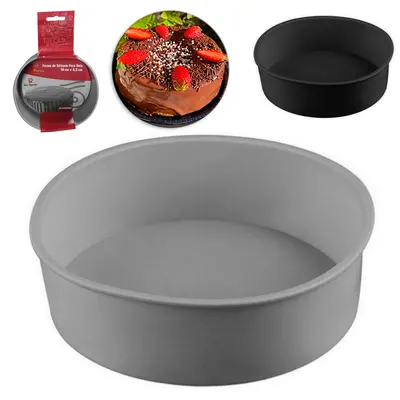 FORMA DE SILICONE REDONDA PARA BOLO / TORTA 600ML 4,5X14CM DE Ø