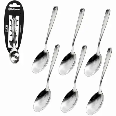 COLHER DE CHA DE INOX COM 6 PECAS 13,8CM TEXAS