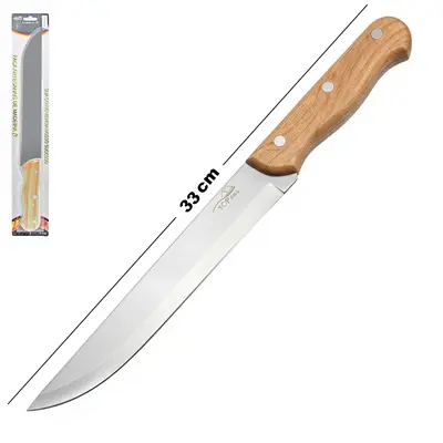 FACA DE CARNE / PEIXEIRA DE INOX 8'' CABO MADEIRA TOP CASA