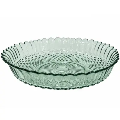 CENTRO DE MESA DE VIDRO REDONDO DIAZAO NATURAL 6X30CM DE Ø