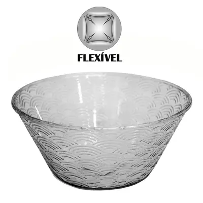 TIGELA SALADEIRA REDONDA CONICA DE PLASTICO PET FLEXIVEL 10X22CM DE Ø