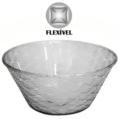 TIGELA SALADEIRA REDONDA CONICA DE PLASTICO PET FLEXIVEL 11X26CM DE Ø