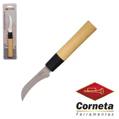 FACA DE LEGUMES SAMURAI DE INOX 3,5'' CABO TIPO MADEIRA