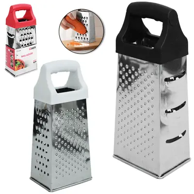 RALADOR 4 FACES DE INOX COM PEGADOR DE PLASTICO 8'' 19CM