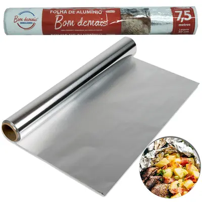 PAPEL FOLHA DE ALUMINIO 7,5MX30CM