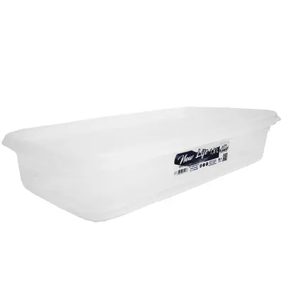 POTE DE PLASTICO RETANGULAR PRATICITA TRANSPARENTE COM TAMPA 1,8L