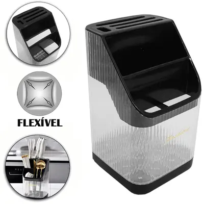 PORTA TALHER / ESCORREDOR DE TALHER DE PLASTICO PET FLEXIVEL RETANGULAR 23,8X14X13,8CM