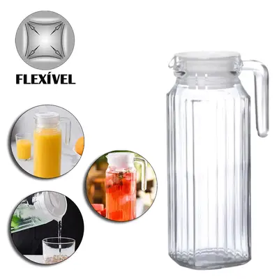 JARRA DE PLASTICO PET FLEXIVEL COM TAMPA 1200ML