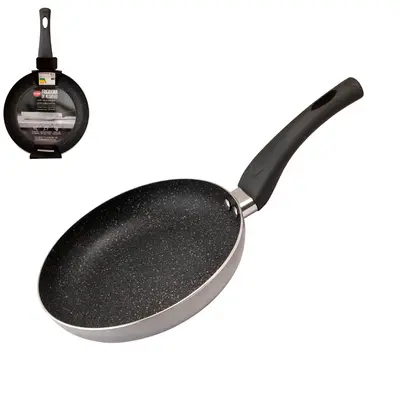 FRIGIDEIRA REVESTIDA CERAMICA ANTIADERENTE CINZA CABO EMBORRACHADO 22CM DE Ø 1,2L