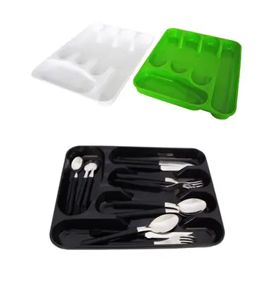 PORTA TALHER DE GAVETA DE PLASTICO COLORS COM 5 DIVISORIAS CITRICO 33X25,5CM