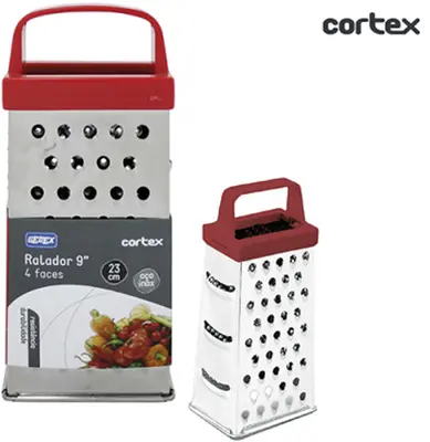 RALADOR DE INOX 4 FACES PS VERMELHO 9''