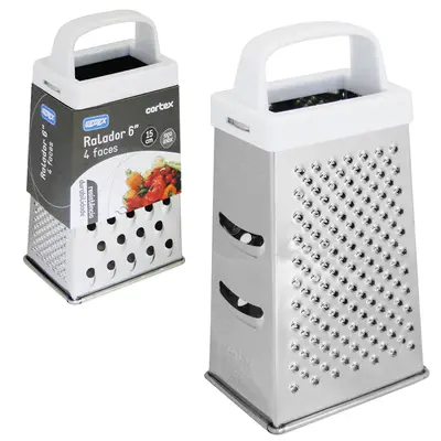 RALADOR DE INOX 4 FACES PS BRANCO 6''