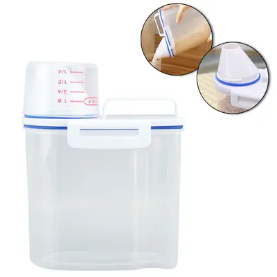 DISPENSER MULTIUSO DE PLASTICO COM COPO TAMPA GRADUADO + TRAVA E ALCA 1600/180ML