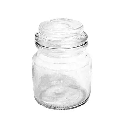 POTE DE VIDRO REDONDO COM TAMPA HERMETICA DE VIDRO 120ML