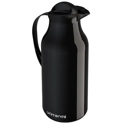 GARRAFA TERMICA COM AMPOLA DE VIDRO SIENA PRETA 750ML